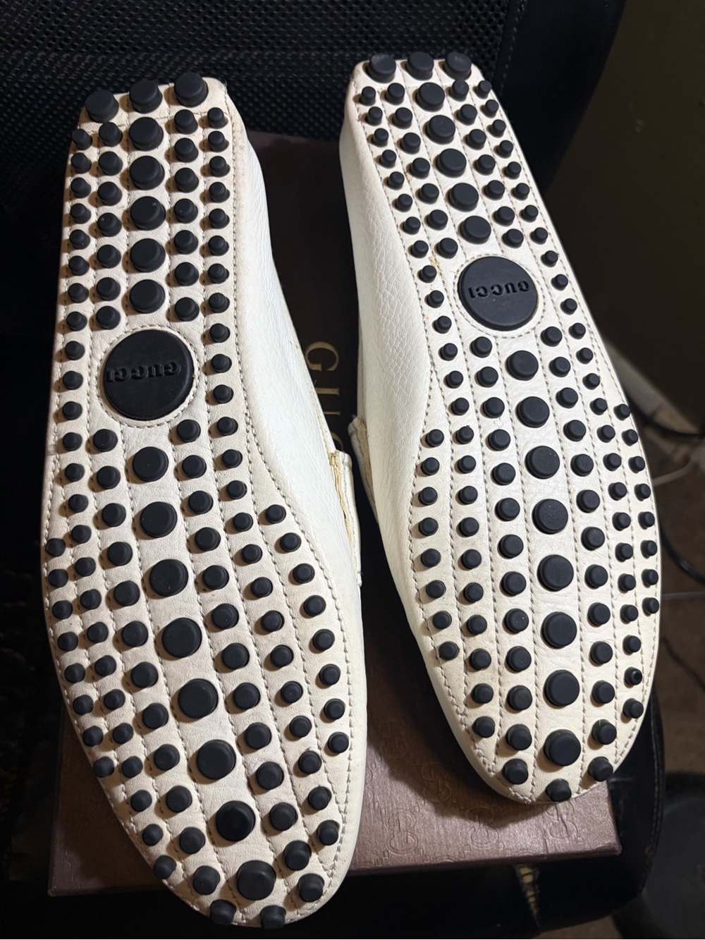 Gucci Cream Leather Horsebit Loafers - Picture 2 of 5